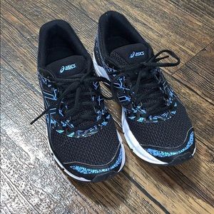 Black and Blue ASIC Running Shoes